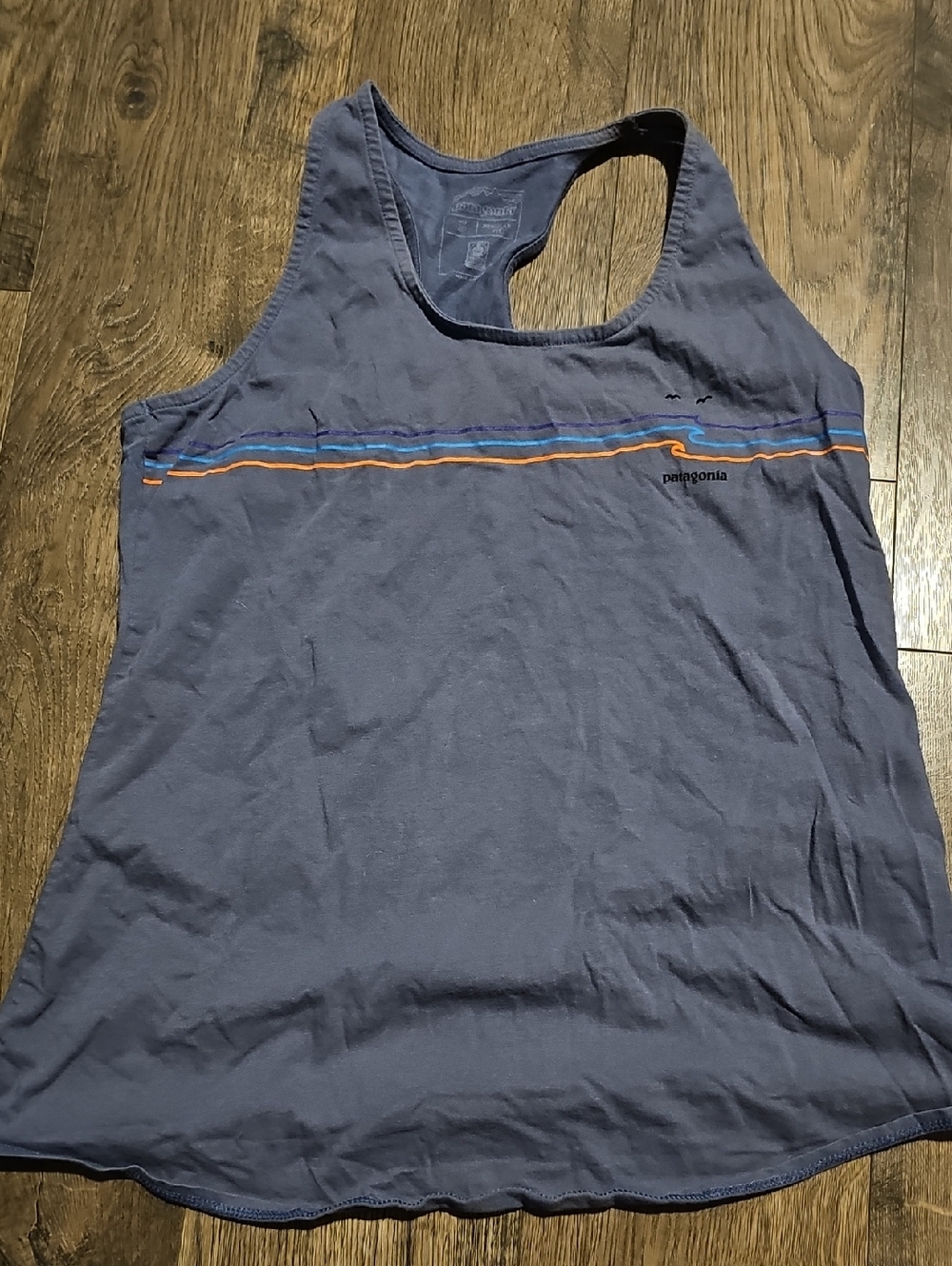 Patagonia Racerback Tank Striped Accent Size Small Athletic